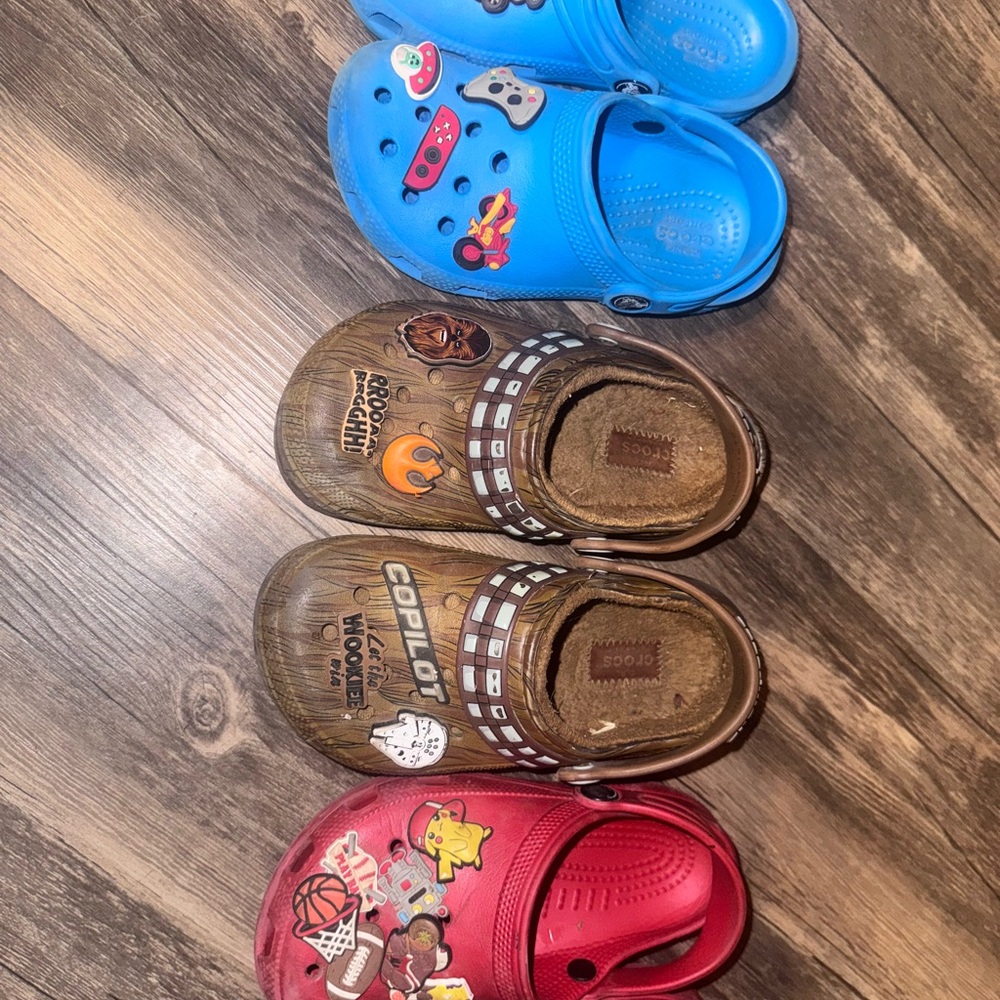 Kids Crocs Clog Shoes - Blue, Brown, Red